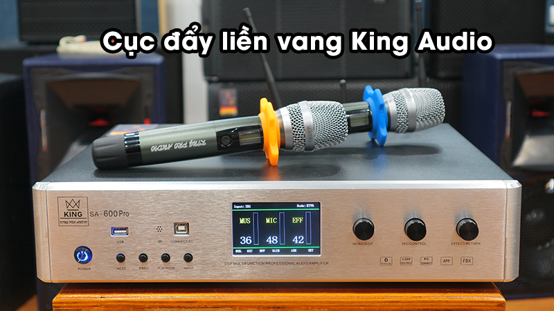 Cục đẩy liền vang liền micro King Audio