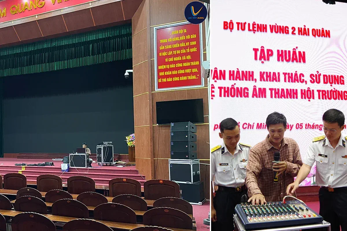 Thực hiện dự án âm thanh hội trường cho Bộ Tư Lệnh Vùng 2 Hải Quân